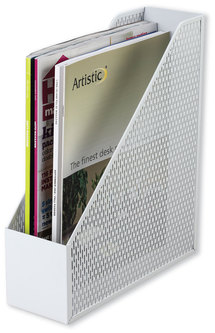 Artistic® Urban Collection Punched Metal Magazine File 3.5 x 10 11.5, White