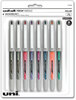 A Picture of product UBC-1734916 uniball® VISION Needle™ Stick Roller Ball Pen Fine 0.7 mm, Assorted Ink and Barrel Colors, 8/Pack