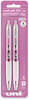 A Picture of product UBC-1745148 uniball® Signo 207™ Retractable Gel Pen Medium 0.7 mm, Black Ink, Translucent Pink/Translucent White Barrel, 2/Pack