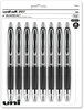 A Picture of product UBC-1756584 uniball® Signo 207™ Retractable Gel Pen Medium 0.7 mm, Black Ink, Clear/Black Barrel, 8/Pack