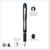 A Picture of product UBC-33922 uniball® Jetstream™ Stick Pen Hybrid Gel Bold 1 mm, Blue Ink, Black/Silver/Blue Barrel