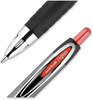 A Picture of product UBC-33952 uniball® Signo 207™ Retractable Gel Pen Medium 0.7 mm, Red Ink, Smoke/Black/Red Barrel, Dozen