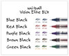 A Picture of product UBC-1832404 uniball® VISION ELITE™ BLX Series Roller Ball Pen Hybrid Gel Stick, Bold 0.8 mm, Assorted Ink and Barrel Colors, 5/Pack