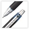 A Picture of product UBC-1858845 uniball® Jetstream™ Retractable Ballpoint Pen Hybrid Gel 1 mm, Blue-Infused Black Ink, Black/Blue/Silver Barrel