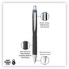 A Picture of product UBC-1858845 uniball® Jetstream™ Retractable Ballpoint Pen Hybrid Gel 1 mm, Blue-Infused Black Ink, Black/Blue/Silver Barrel