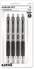 A Picture of product UBC-33960PP uniball® Signo 207™ Retractable Gel Pen Medium 0.7 mm, Black Ink, Smoke/Black Barrel, 4/Pack