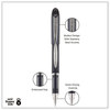 A Picture of product UBC-40173 uniball® Jetstream™ Stick Pen Hybrid Gel Fine 0.7 mm, Black Ink, Black/Silver Barrel