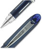 A Picture of product UBC-40174 uniball® Jetstream™ Stick Pen Hybrid Gel Fine 0.7 mm, Blue Ink, Blue/Silver Barrel