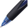 A Picture of product UBC-42071 uniball® Power Tank RT Retractable Ballpoint Pen Bold 1 mm, Blue Ink, Translucent Blue/Black Barrel, Dozen