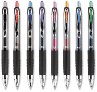 uniball® Signo 207™ Retractable Gel Pen Medium 0.7 mm, Blue Ink, Smoke/Black/Blue Barrel, 4/Pack