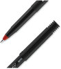 A Picture of product UBC-60042 uniball® ONYX® Rollerball Pen Roller Ball Stick, Extra-Fine 0.5 mm, Red Ink, Black/Red Barrel, Dozen