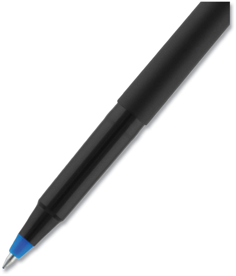 Stylo Roller Uni-ball Deluxe Stick - Pointe Micro 0.5mm - Encre Bleue Permanente - Corps Magenta