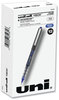 A Picture of product UBC-60108 uniball® VISION™ Stick Roller Ball Pen Extra-Fine 0.5 mm, Blue Ink, Gray/Blue/Clear Barrel, Dozen