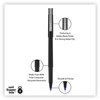 A Picture of product UBC-60153 uniball® Roller Ball Stick Pen Extra-Fine 0.5 mm, Blue Ink, Black/Blue Barrel, Dozen