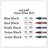 A Picture of product UBC-61232 uniball® VISION ELITE™ Stick Roller Ball Pen Hybrid Gel Bold 0.8 mm, Blue-Infused Black Ink, White/Blue/Clear Barrel