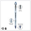 A Picture of product UBC-61232 uniball® VISION ELITE™ Stick Roller Ball Pen Hybrid Gel Bold 0.8 mm, Blue-Infused Black Ink, White/Blue/Clear Barrel