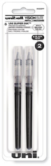 uniball® Refill for Vision Elite™ Roller Ball Pens Bold Conical Tip, Black Ink, 2/Pack