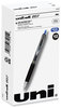 A Picture of product UBC-61256 uniball® Signo 207™ Retractable Gel Pen Fine 0.5 mm, Blue Ink, Smoke/Black/Blue Barrel, Dozen