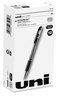 A Picture of product UBC-65450 uniball® Signo GRIP™ Stick Gel Pen Medium 0.7 mm, Black Ink, Clear/Black/Silver Barrel, Dozen