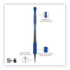 A Picture of product UBC-65451 uniball® Signo GRIP™ Stick Gel Pen Medium 0.7 mm, Blue Ink, Clear/Blue/Silver Barrel, Dozen