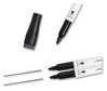 A Picture of product UBR-2922U0012 U Brands Medium Point Low-Odor Dry-Erase Markers with Erasers Bullet Tip, Black, Dozen