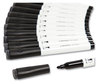 A Picture of product UBR-2922U0012 U Brands Medium Point Low-Odor Dry-Erase Markers with Erasers Bullet Tip, Black, Dozen