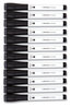 A Picture of product UBR-2922U0012 U Brands Medium Point Low-Odor Dry-Erase Markers with Erasers Bullet Tip, Black, Dozen