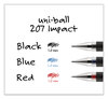 A Picture of product UBC-65801 uniball® 207™ Impact™ Stick Gel Pen Bold 1 mm, Blue Ink, Silver/Black/Blue Barrel