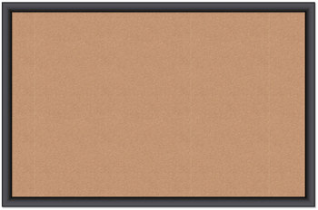 U Brands Cork Bulletin Board 35 x 23, Tan Surface, Black Frame