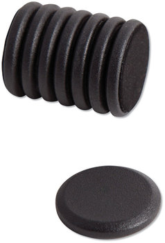 U Brands High Energy Magnets Circle, Black, 1.25" Diameter, 8/Pack