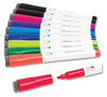 A Picture of product UBR-504U0624 U Brands Medium Point Low-Odor Dry-Erase Markers with Erasers Dry Erase Chisel Tip, Assorted Colors, 10/Pack
