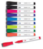A Picture of product UBR-504U0624 U Brands Medium Point Low-Odor Dry-Erase Markers with Erasers Dry Erase Chisel Tip, Assorted Colors, 10/Pack