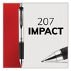 A Picture of product UBC-65872 uniball® 207™ Impact™ Retractable Gel Pen Bold 1 mm, Red Ink, Black/Red Barrel