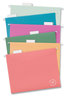 A Picture of product UBR-6596U0112 U Brands U-Eco™ Hanging File Folders Letter Size, 1/5-Cut Tabs, Assorted, 12/Pack