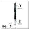 A Picture of product UBC-69000 uniball® VISION ELITE™ Stick Roller Ball Pen Hybrid Gel Extra-Fine 0.5 mm, Black Ink, Black/Clear Barrel