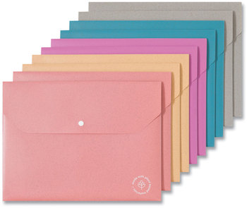 U Brands U-Eco™ Document Holder 0.59" Expansion, 1 Section, Snap Button Closure, Letter Size, Assorted Colors, 10/Pack