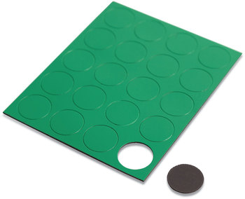 U Brands Heavy-Duty Board Magnets Circles, Green, 0.75" Diameter, 20/Pack