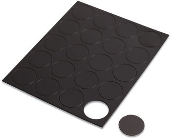 U Brands Heavy-Duty Board Magnets Circles, Black, 0.75" Diameter, 20/Pack
