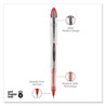 A Picture of product UBC-69023 uniball® VISION ELITE™ Stick Roller Ball Pen Hybrid Gel Bold 0.8 mm, Red Ink, White/Red/Clear Barrel