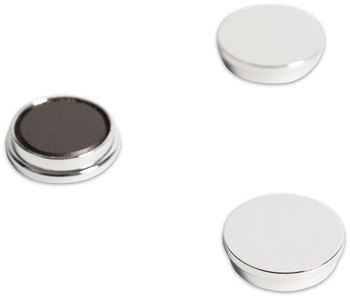 U Brands Board Magnets Circles, Silver, 1.25" Diameter, 10/Pack