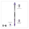 A Picture of product UBC-69025 uniball® VISION ELITE™ Stick Roller Ball Pen Hybrid Gel Bold 0.8 mm, Violet Ink, White/Violet/Clear Barrel