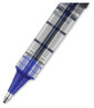 A Picture of product UBC-70129 uniball® VISION™ Roller Ball Pen Stick, Bold 1 mm, Blue Ink, Black/Blue/Clear Barrel, Dozen