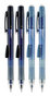 A Picture of product UBC-70150 uniball® Chroma Mechanical Pencil Pencils with Tube of Lead/Erasers, 0.7 mm, HB (#2), Black Lead, Assorted Barrel Colors, 4/Set