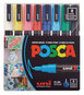 A Picture of product UBC-PC3M8C POSCA™ Permanent Specialty Marker Fine Bullet Tip, Assorted Colors, 8/Pack