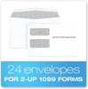 A Picture of product TOP-22222 TOPS™ 1099 Double Window Envelope Commercial Flap, Gummed Closure, 5.63 x 9, White, 24/Pack