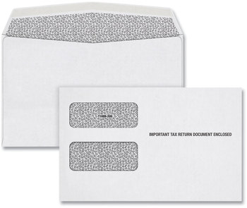 TOPS™ 1099 Double Window Envelope Commercial Flap, Gummed Closure, 5.63 x 9, White, 24/Pack