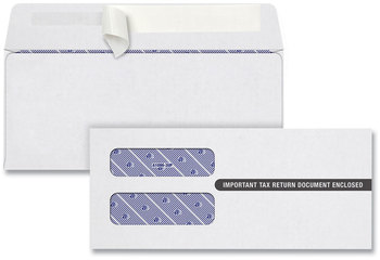 TOPS™ 1099 Double Window Envelope Commercial Flap, Self-Adhesive Closure, 3.75 x 8.75, White, 24/Pack
