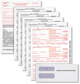 TOPS™ 5-Part 1099-NEC Online Tax Kit Fiscal Year: 2023, Five-Part Carbonless, 8.5 x 3.5, 3 Forms/Sheet, 24 Forms Total