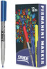 A Picture of product STW-27002 Stride StrideMark Permanent Marker Fine Bullet Tip, Blue, 12/Pack