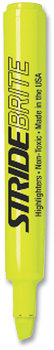 Stride StrideBrite Tank Highlighter Fluorescent Yellow Ink, Chisel Tip, Barrel, 12/Box